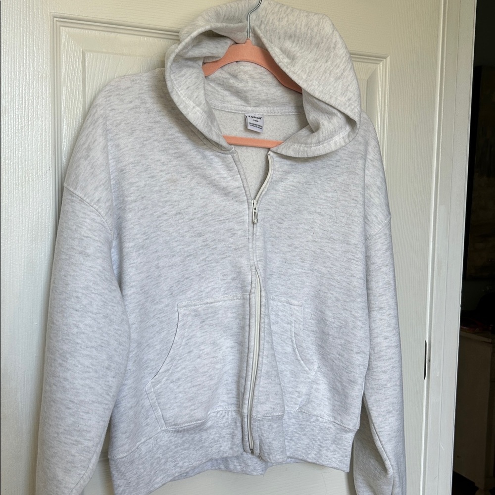 💎5/$25 JO & Co Zip-Up Hoodie XL classic hoodie 2 slip in pockets light grey